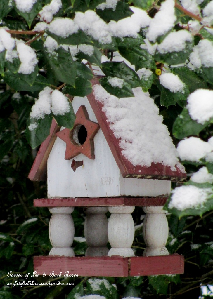 Snowy Birdhouse  https://lolajack.jp.net/winter-wonderland-it-finally-snowed/