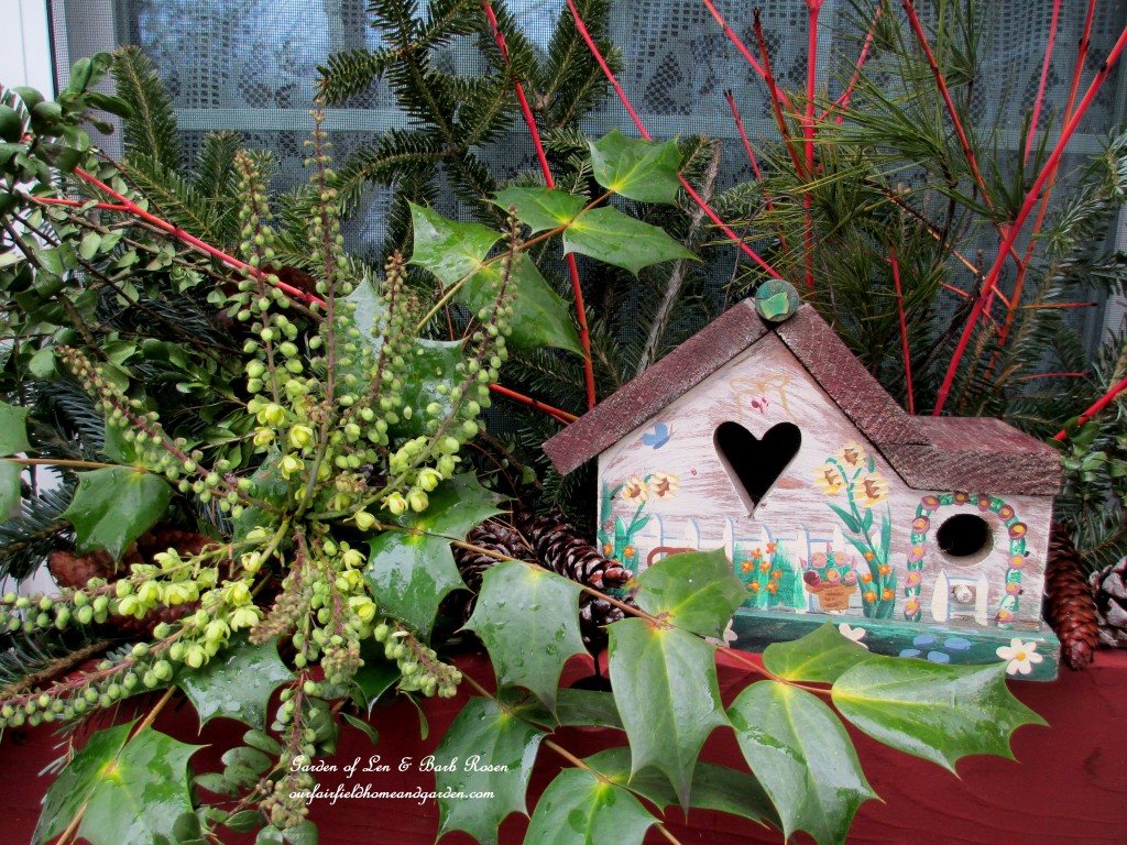 Little heart birdhouse in the kitchen deck window box https://lolajack.jp.net/heart-home-valentines-day-is-coming/