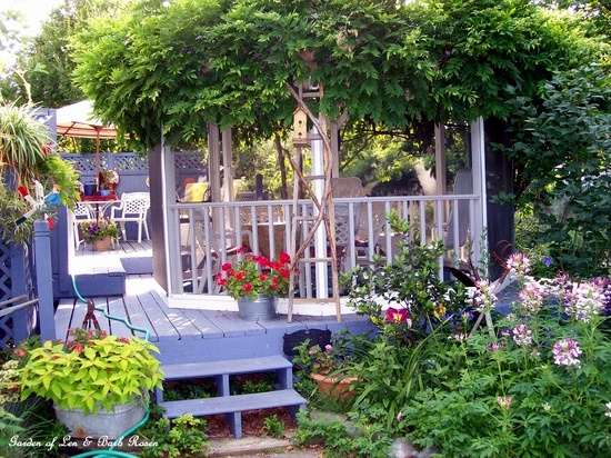 Gazebo & back deck in summer https://lolajack.jp.net/a-trip-down-memory-lane-my-former-garden/