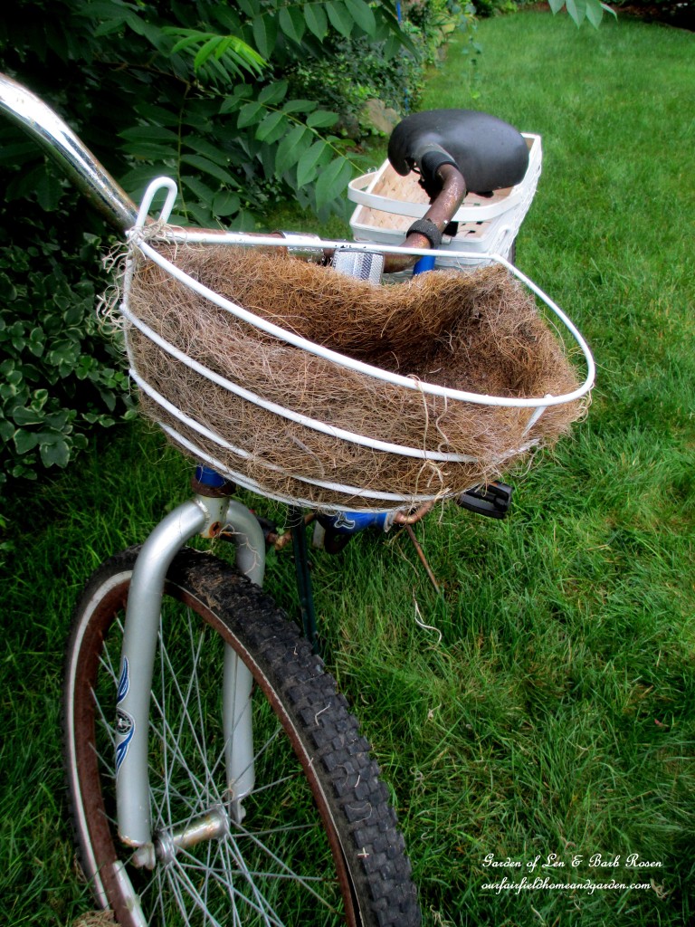 Attach the front basket to the handle bars. https://lolajack.jp.net/diy-project-my-bicycle-planter/