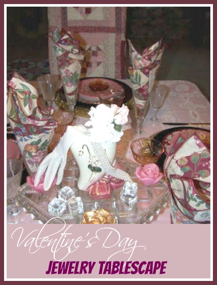 vintage tablescape http://thegardeningcook.com/jewelry-tablescape/