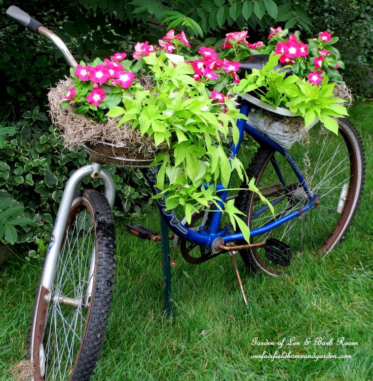Bike Planter https://lolajack.jp.net/diy-project-my-bicycle-planter/